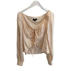 Majorelle satin tie front top